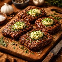 Grilled Cube Steak with Herb Butter
