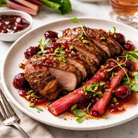 Grilled Duck with Rhubarb Cherry Glaze