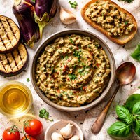 Grilled Eggplant Aubergine Garlic Spread