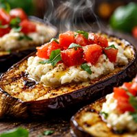 Grilled Eggplant with Ricotta and Tomato