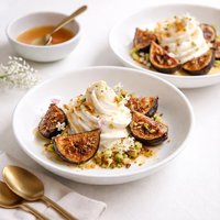 Grilled Fig and Orange Blossom Yogurt Sundaes