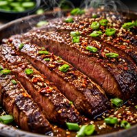 Grilled Flank Steak in Korean Marinade