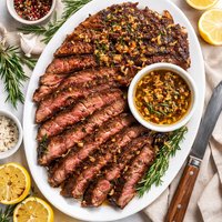 Grilled Flank Steak with Shallot Garlic Rosemary Marinade