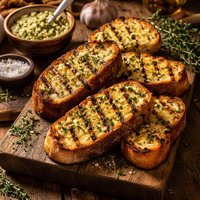 Grilled Garlic Bread with Thyme Infused Butter