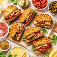 Grilled Gouda Salami and Artichoke Sandwiches