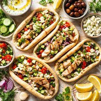 Grilled Greek Style Chicken Pitas