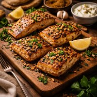 Grilled Halibut with Lebanese Spice Rub