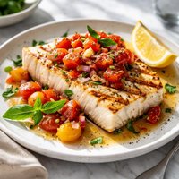 Grilled Halibut with Tomato Basil Salsa