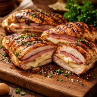 Grilled Ham and Swiss Stuffed Chicken Breasts