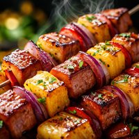 Grilled Ham Pineapple Kabobs