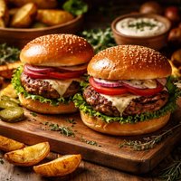 Grilled Herb Burgers Lighter Side