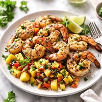 Grilled Herb Shrimp and Mango Salsa