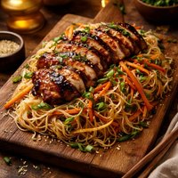 Grilled Hoisin Chicken with Mai Fun