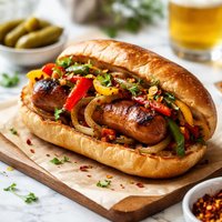 Grilled Hot Italian Sausage Sandwich