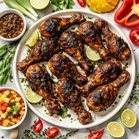 Grilled Jamaican Jerked Drumsticks