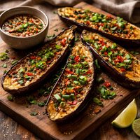 Grilled Japanese Eggplant with an Asian Vinaigrette