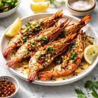 Grilled King Prawns with Lemon Garlic and Chilli