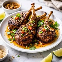 Grilled Lamb Chops with Asian Butter Sauce