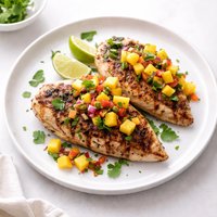 Grilled Lime Cilantro Chicken with Mango Salsa