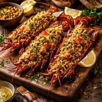 Grilled Lobsters with Italian Style Stuffing