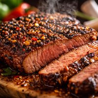 Grilled Marinated Garlic and Chili Rubbed Strip Loin Steaks