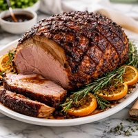 Grilled Molasses and Rum Glazed Fresh Ham