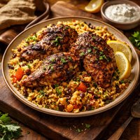 Grilled Moroccan Chicken with Curried Couscous