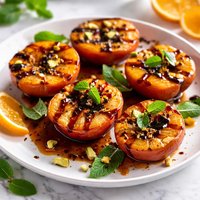 Grilled Peaches with a Balsamic Orange Glaze