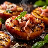 Grilled Peaches with Prosciutto