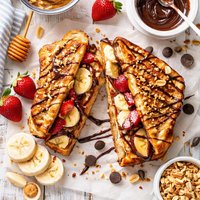 Grilled Peanut Butter and Banana Split Sandwich