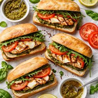 Grilled Pesto Chicken Sandwiches