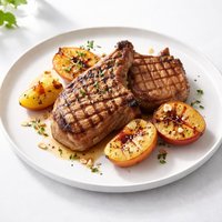 Grilled Pork Chops with Peaches