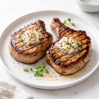 Grilled Pork Chops with Shallot Butter