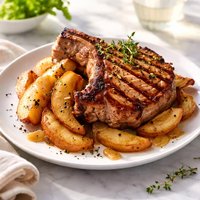 Grilled Pork Chops with Vanilla Scented Apples