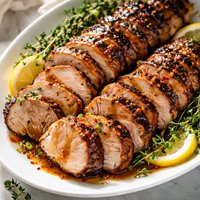 Grilled Pork Tenderloin with Gingered Bourbon Dijon Glaze