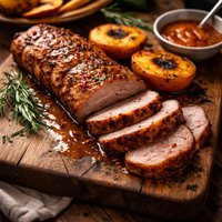 Grilled Pork Tenderloin with Spicy Peach Glaze