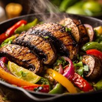Grilled Portabella Mushrooms and Veggie Fajitas