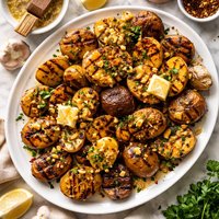 Grilled Potatoes with Butter and Garlic Glaze