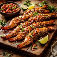 Grilled Prawns with Raw Sauce