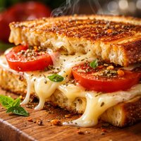 Grilled Provolone Tomato and Oregano Sandwich