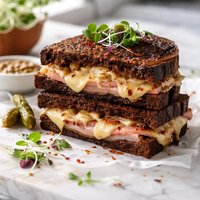 Grilled Pumpernickel and Gouda Sandwich