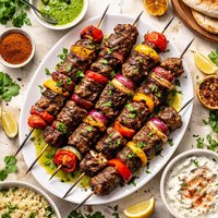 Grilled Rib Eye Brochettes with Charmoula