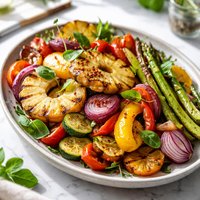 Grilled Roasted Vegetables with Pineapples