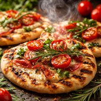 Grilled Rosemary Pizzas