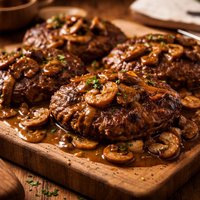 Grilled Salisbury Steaks in Savory Mushroom Gravy