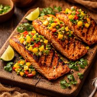 Grilled Salmon and Mango Salsa