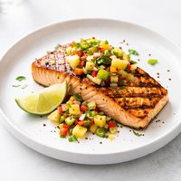 Grilled Salmon W Pineapple Salsa