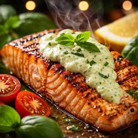 Grilled Salmon with Basil Aioli