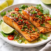 Grilled Salmon with Chili Lime Sauce