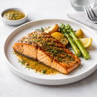 Grilled Salmon with Dilled Mustard Glaze